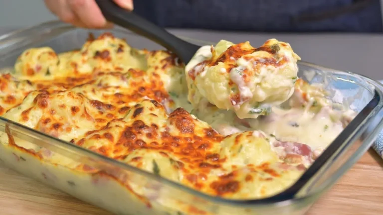 Couve-Flor Gratinada com Bacon e Molho Branco