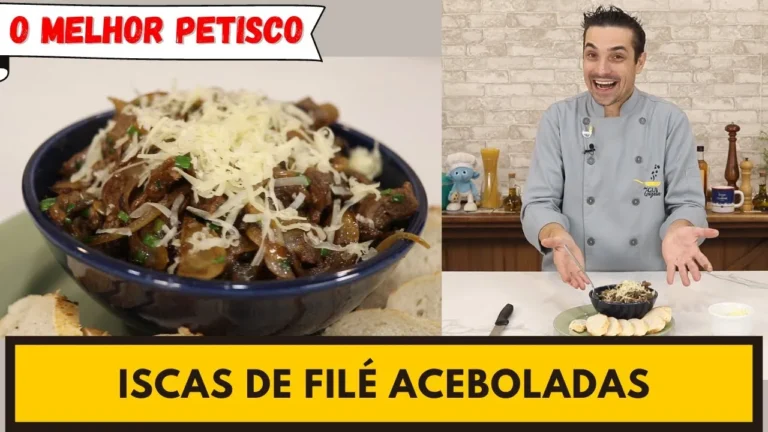 Iscas de Filé Aceboladas com Molho Inglês
