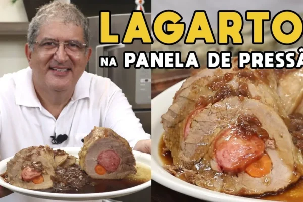 Lagarto Recheado na Pressão com Molho de Cerveja Preta
