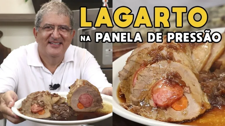 Lagarto Recheado na Pressão com Molho de Cerveja Preta