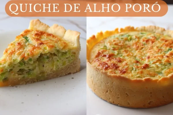 Quiche de Alho-Poró Cremosa com Massa Amanteigada